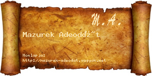 Mazurek Adeodát névjegykártya